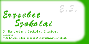 erzsebet szokolai business card