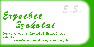 erzsebet szokolai business card